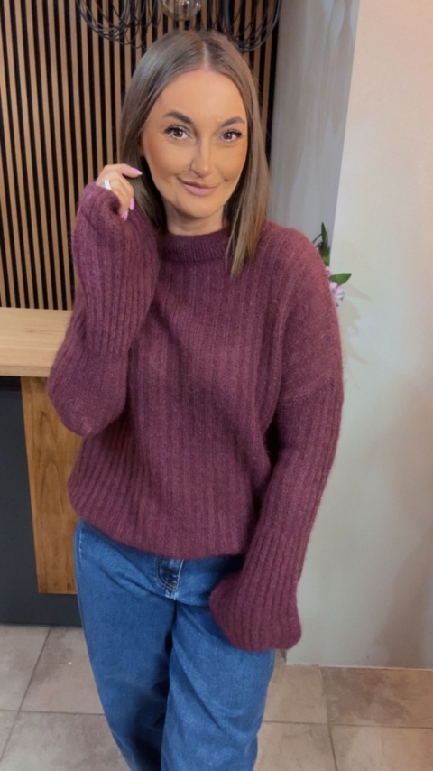 Sweter dzwonek MISS LUCKY – Śliwka