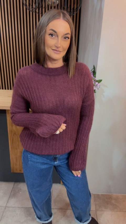 Sweter dzwonek MISS LUCKY – Śliwka