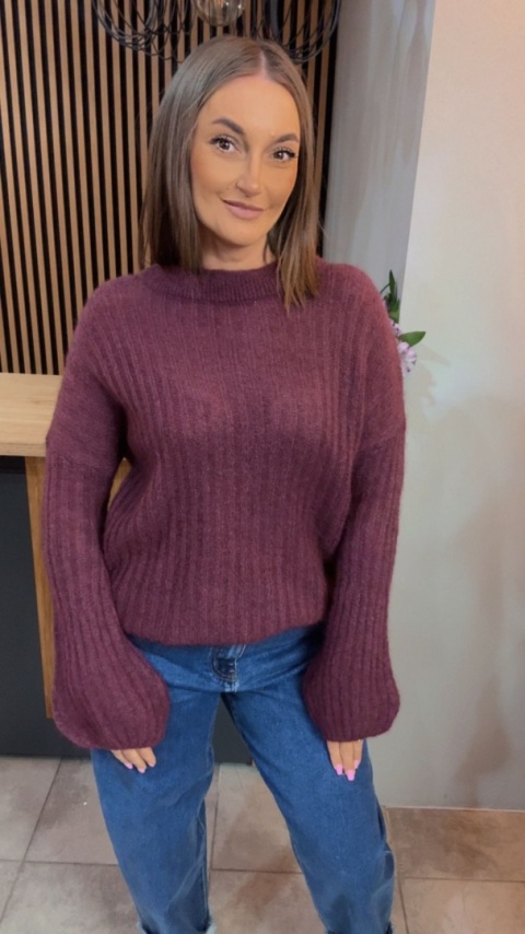 Sweter dzwonek MISS LUCKY – Śliwka