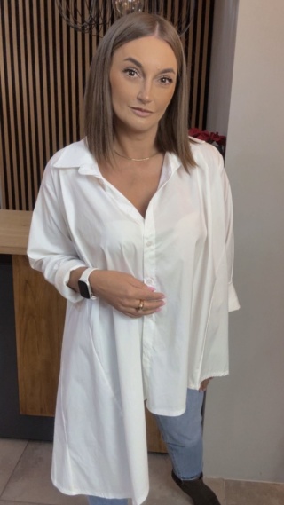 Asymetryczna koszula oversize Dolce Vita - Biała