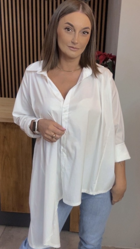 Asymetryczna koszula oversize Dolce Vita - Biała