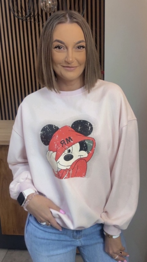 Bluza JOY Mickey Street - Pudrowy Róż