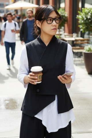 Kamizelka Wendy Trendy z mieszanki bawełnianego tweedu