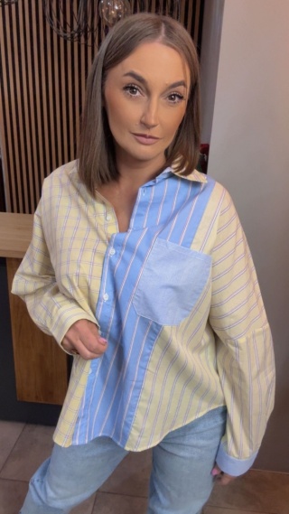 Koszula oversize patchwork WIYA - Giallo