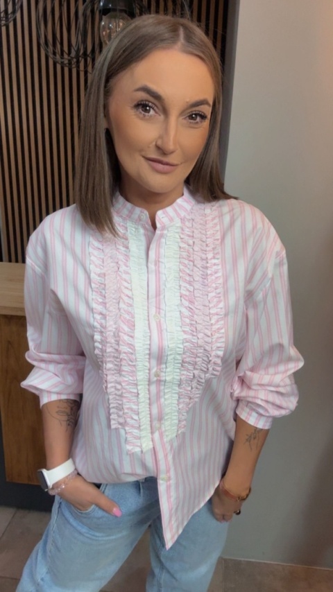 Koszula w paski z falbanką WIYA - Rosa