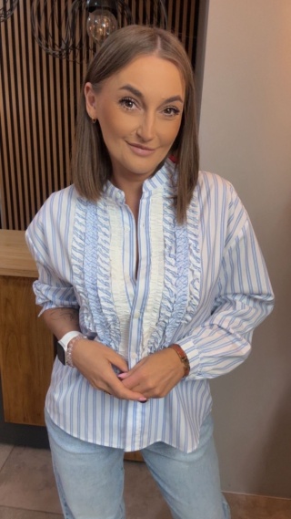 Koszula w paski z falbanką WIYA - Celeste