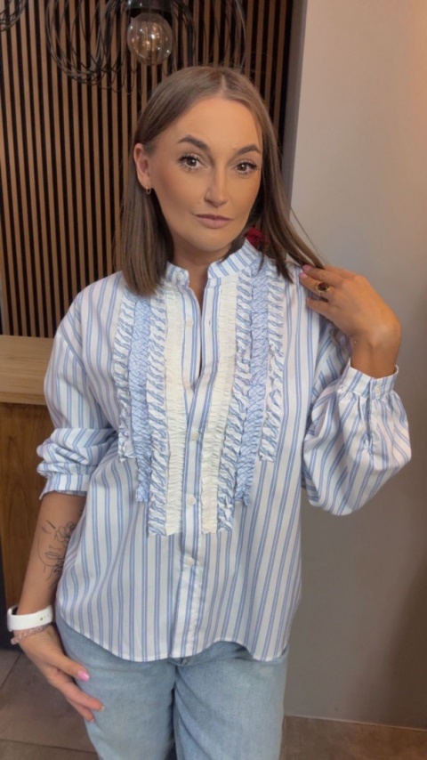 Koszula w paski z falbanką WIYA - Celeste