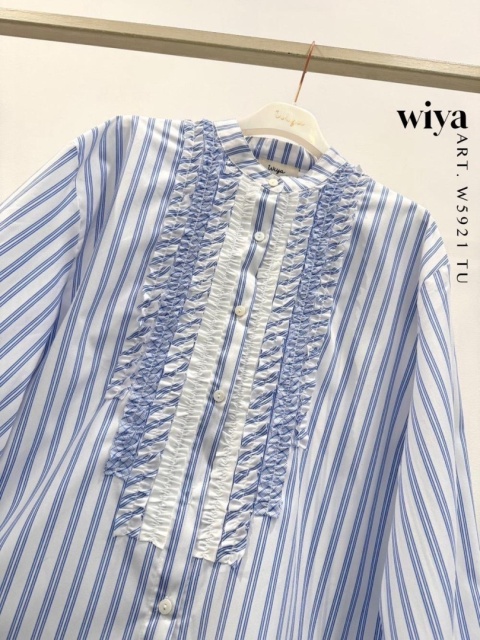 Koszula w paski z falbanką WIYA - Celeste