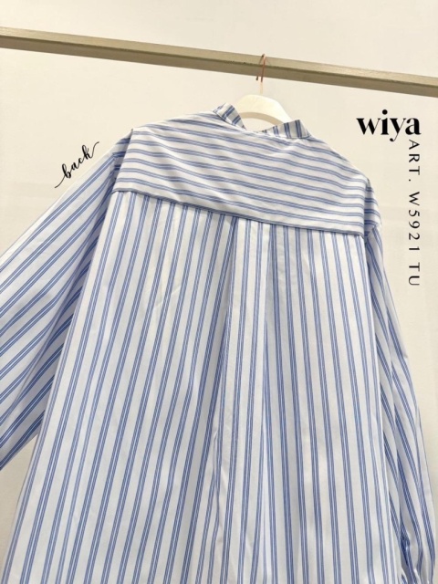 Koszula w paski z falbanką WIYA - Celeste