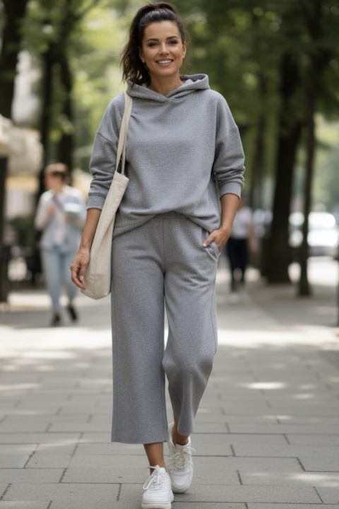 Spodnie Wendy Trendy Szare – szerokie, eleganckie culottes