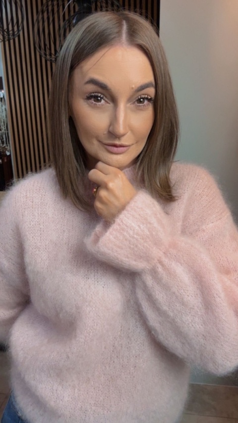 Sweter Premium GIANCHI z Kid Mohair – Pudrowy Róż