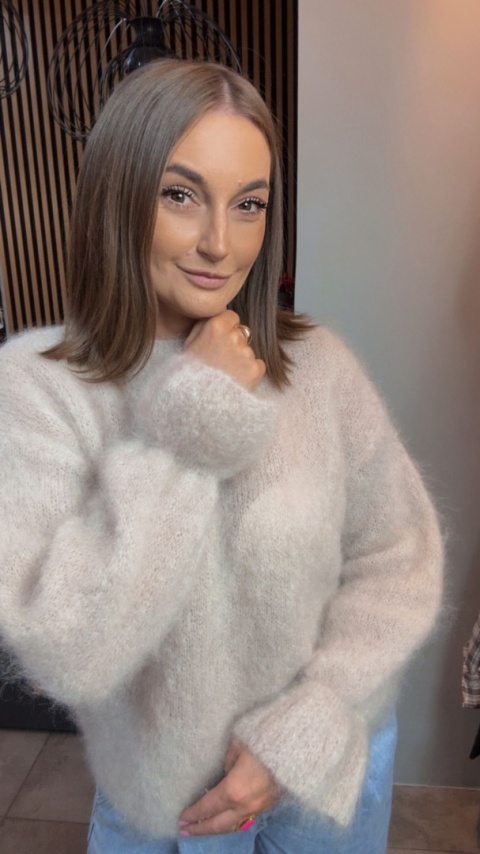 Sweter Premium GIANCHI z Kid Mohair - Beżowy