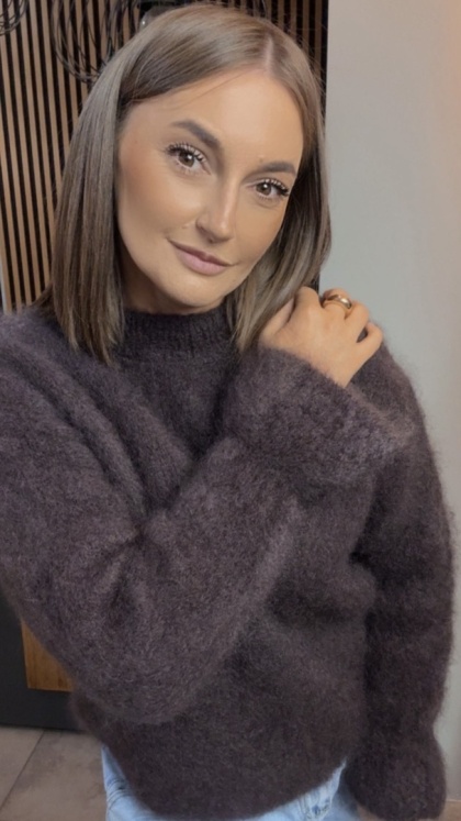 Sweter Premium GIANCHI z Kid Mohair – Czekolada