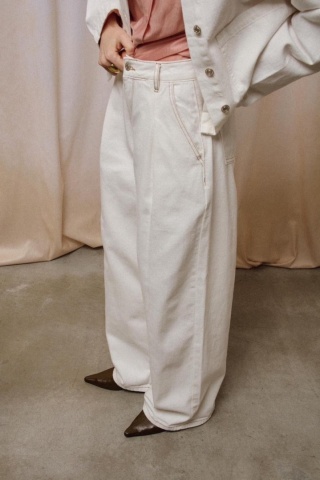 Jeansy wide leg Gioya & Co. - Bianco