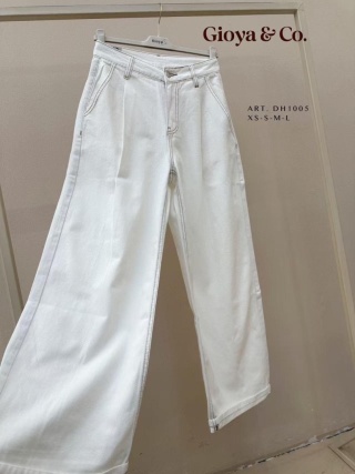 Jeansy wide leg Gioya & Co. - Bianco