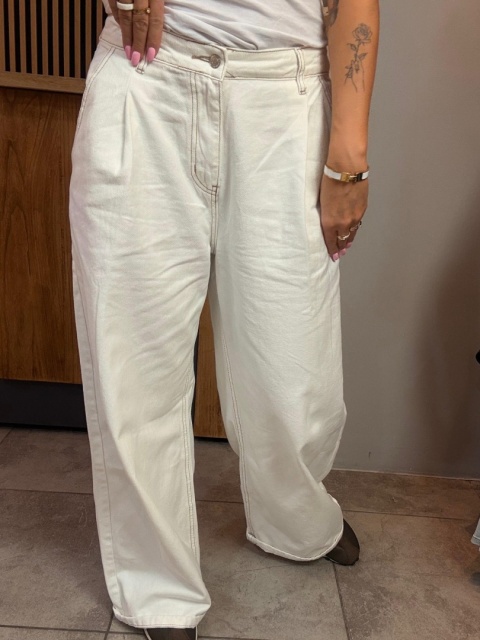 Jeansy wide leg Gioya & Co. - Bianco