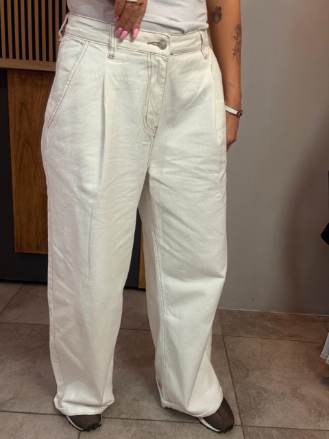Jeansy wide leg Gioya & Co. - Bianco