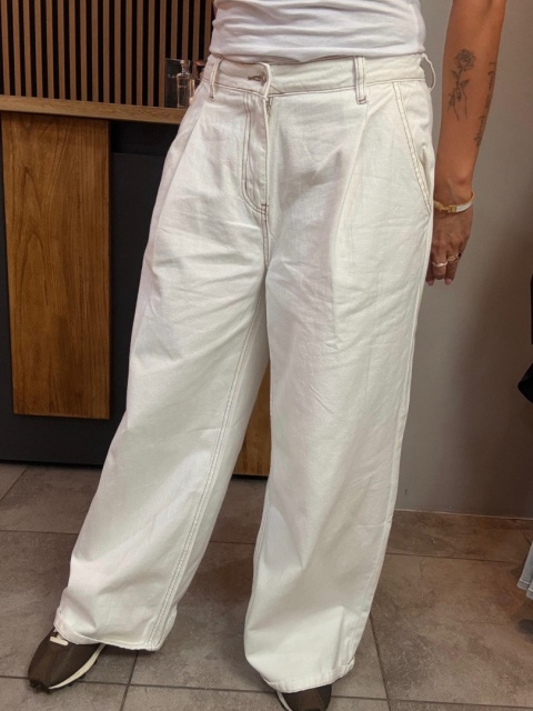 Jeansy wide leg Gioya & Co. - Bianco