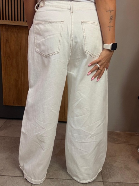 Jeansy wide leg Gioya & Co. - Bianco