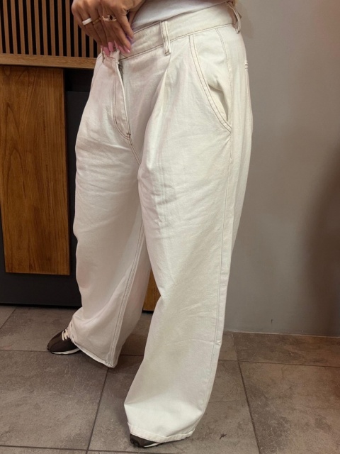 Jeansy wide leg Gioya & Co. - Bianco