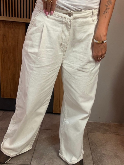 Jeansy wide leg Gioya & Co. - Bianco