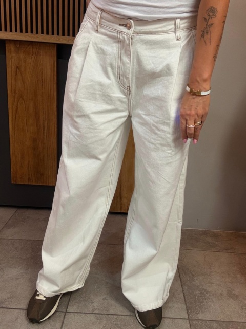 Jeansy wide leg Gioya & Co. - Bianco