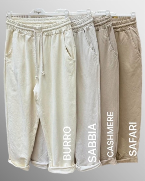 Spodnie dresowe damskie bawełniane Wiya z patką - Cashmere