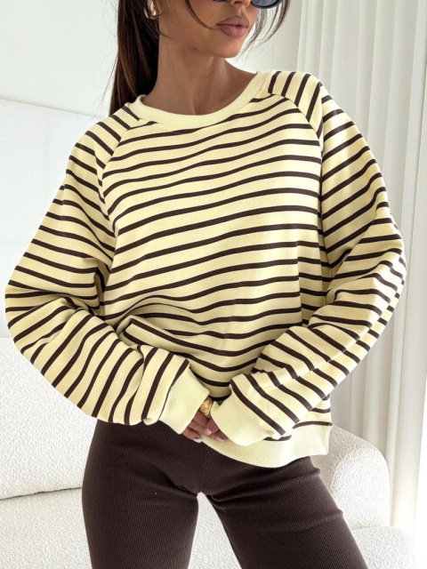 Bluza Bocca – Żółta w Brązowe Paski Bluza Bocca – Żółta w Brązowe Paski