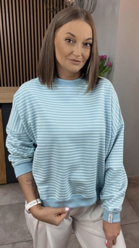 Bluza w paski Lenoshka Turkus Bluza w paski Lenoshka Turkus