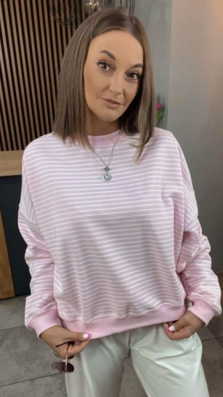 Bluza w paski Lenoshka Pink