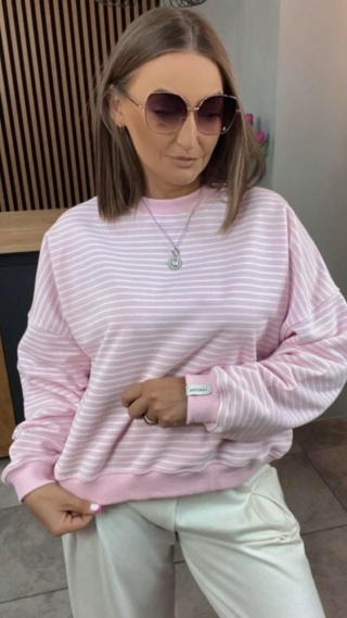 Bluza w paski Lenoshka Pink