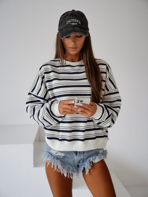 Bluza w paski Tekla granatowe Lenoshka Bluza w paski Tekla granatowe Lenoshka