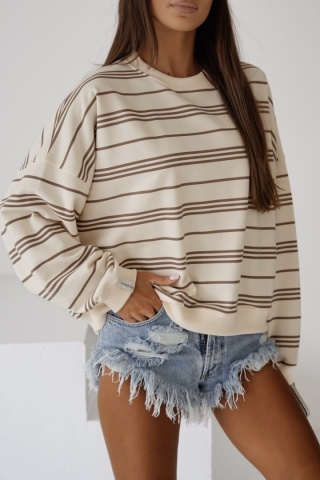 Bluza w paski Tekla wanila Lenoshka