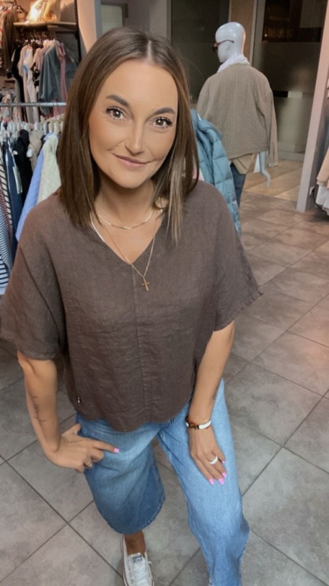 Bluzka Li Lu – 100% Len – Czekolada Bluzka Li Lu – 100% Len – Czekolada