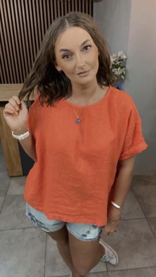 Bluzka Wendy Trendy 100% Len – Pomarańczowa