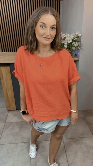 Bluzka Wendy Trendy 100% Len – Pomarańczowa