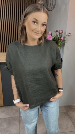 Bluzka Wendy Trendy 100% Len – Grafit