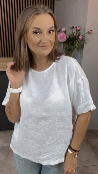 Bluzka Wendy Trendy 100% Len – Biały