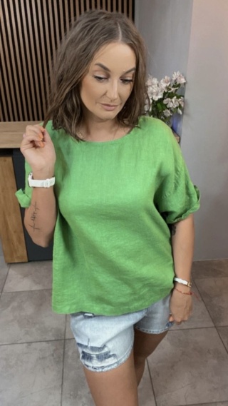 Bluzka Wendy Trendy 100% Len – Szmaragdowy