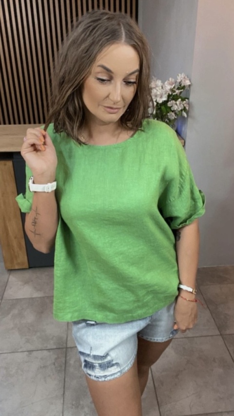 Bluzka Wendy Trendy 100% Len – Szmaragdowy Bluzka Wendy Trendy 100% Len – Szmaragdowy