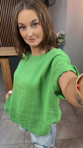 Bluzka Wendy Trendy 100% Len – Szmaragdowy