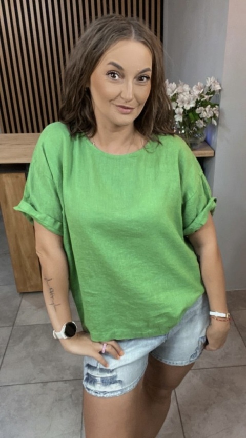 Bluzka Wendy Trendy 100% Len – Szmaragdowy Bluzka Wendy Trendy 100% Len – Szmaragdowy