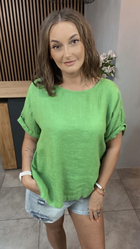 Bluzka Wendy Trendy 100% Len – Szmaragdowy Bluzka Wendy Trendy 100% Len – Szmaragdowy