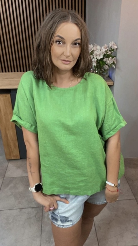 Bluzka Wendy Trendy 100% Len – Szmaragdowy Bluzka Wendy Trendy 100% Len – Szmaragdowy