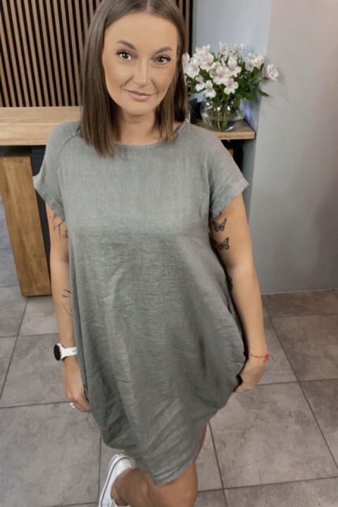 Sukienka Wendy Trendy 100% Len z Regulacją Fango