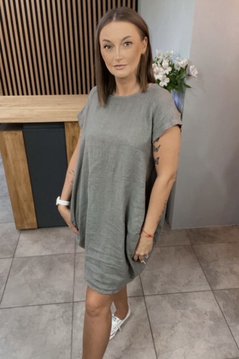 Sukienka Wendy Trendy 100% Len z Regulacją Fango