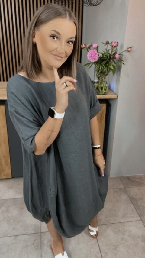 Sukienka Wendy Trendy – 100% len Grafit