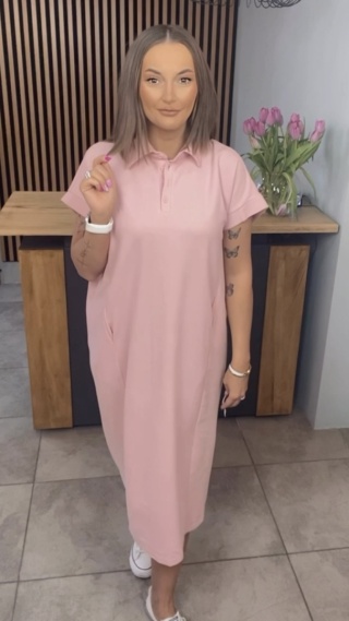 Sukienka Wiya z tkaniny typu Lacosta Puder