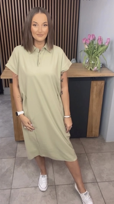 Sukienka Wiya z tkaniny typu Lacosta Green Sukienka Wiya z tkaniny typu Lacosta Green