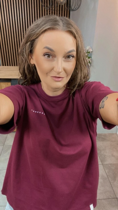 T-shirt Klasyczny Basic Lenoshka Bordowy T-shirt Klasyczny Basic Lenoshka Bordowy